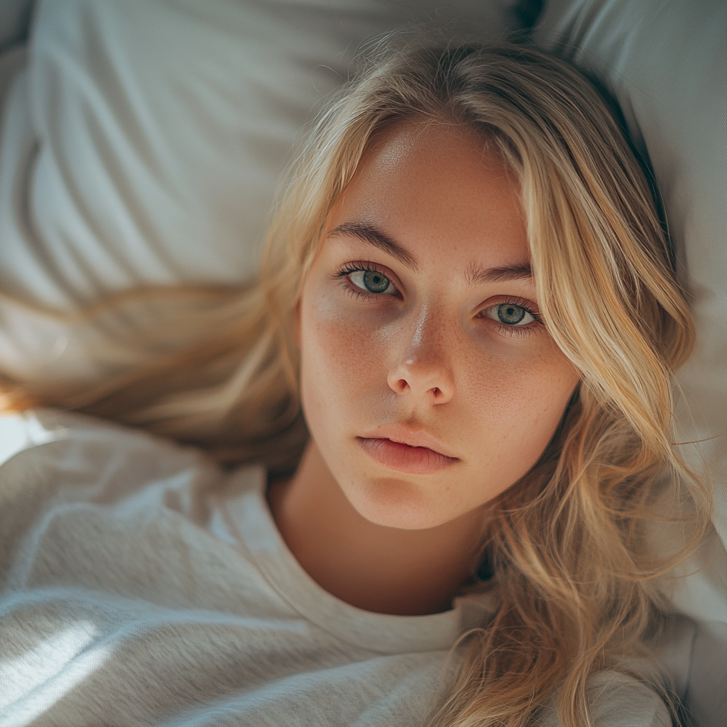 A serious woman in a hospital bed | Source: Midjourney