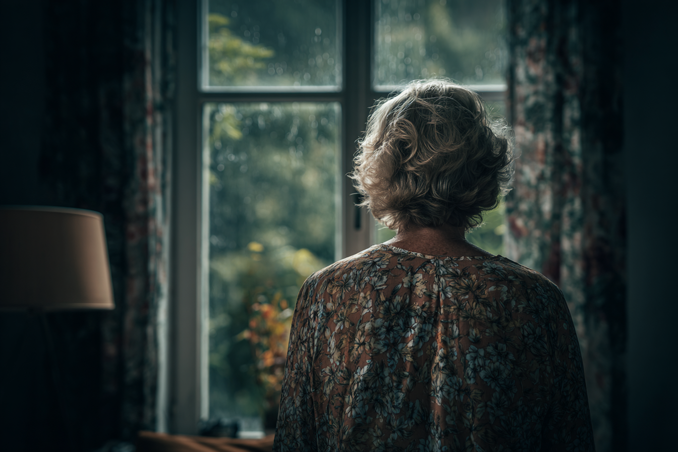 A woman standing near a window | Source: Midjourney