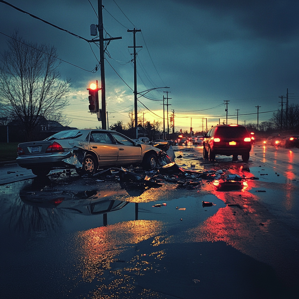 A car crash scene | Source: Midjourney