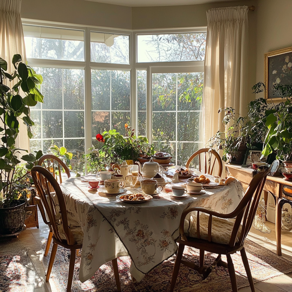 A tea party setting | Source: Midjourney