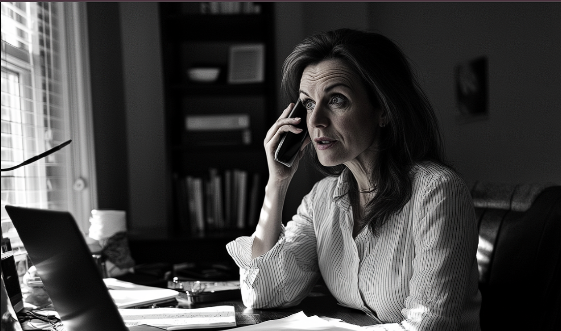 A woman making a phone call | Source: Midjourney