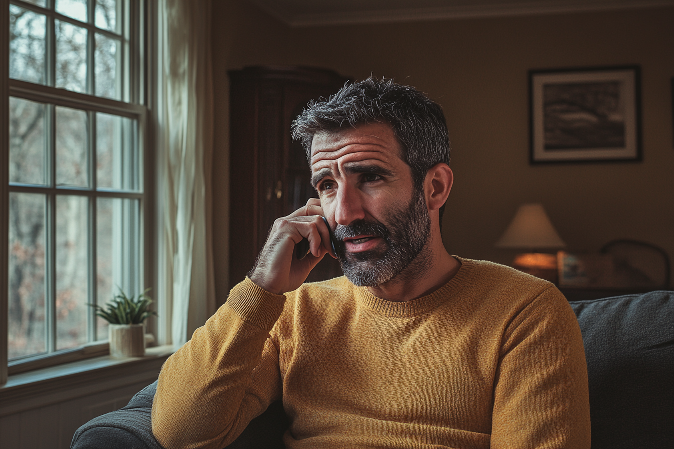 A man speaking on his phone | Source: Midjourney