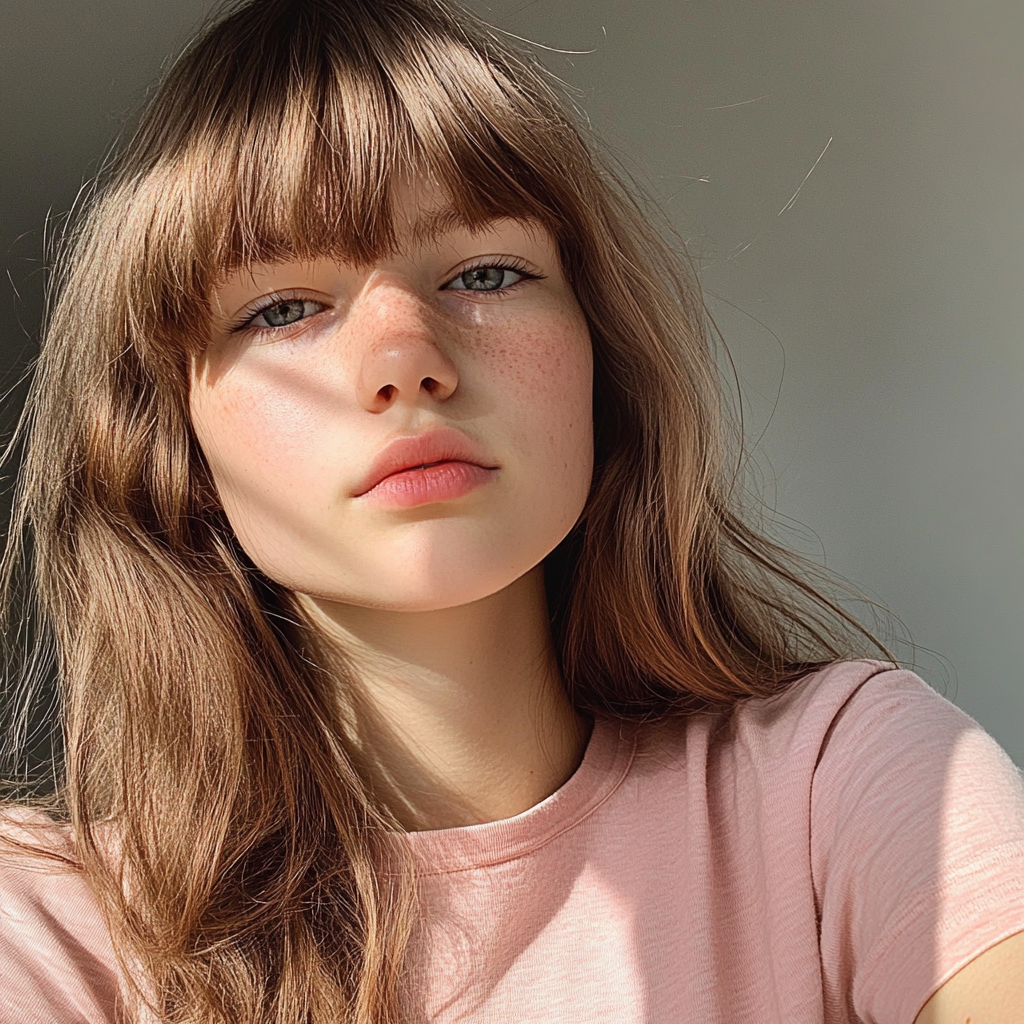 A teenage girl with bangs | Source: Midjourney