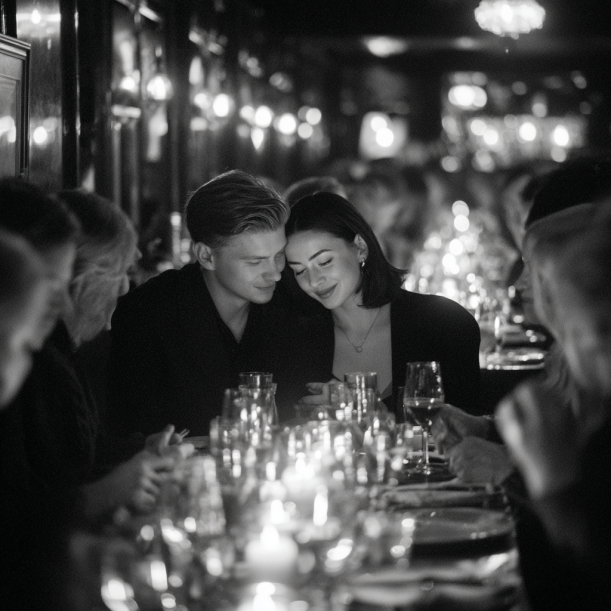 A couple looking happy at a party | Source: Midjourney