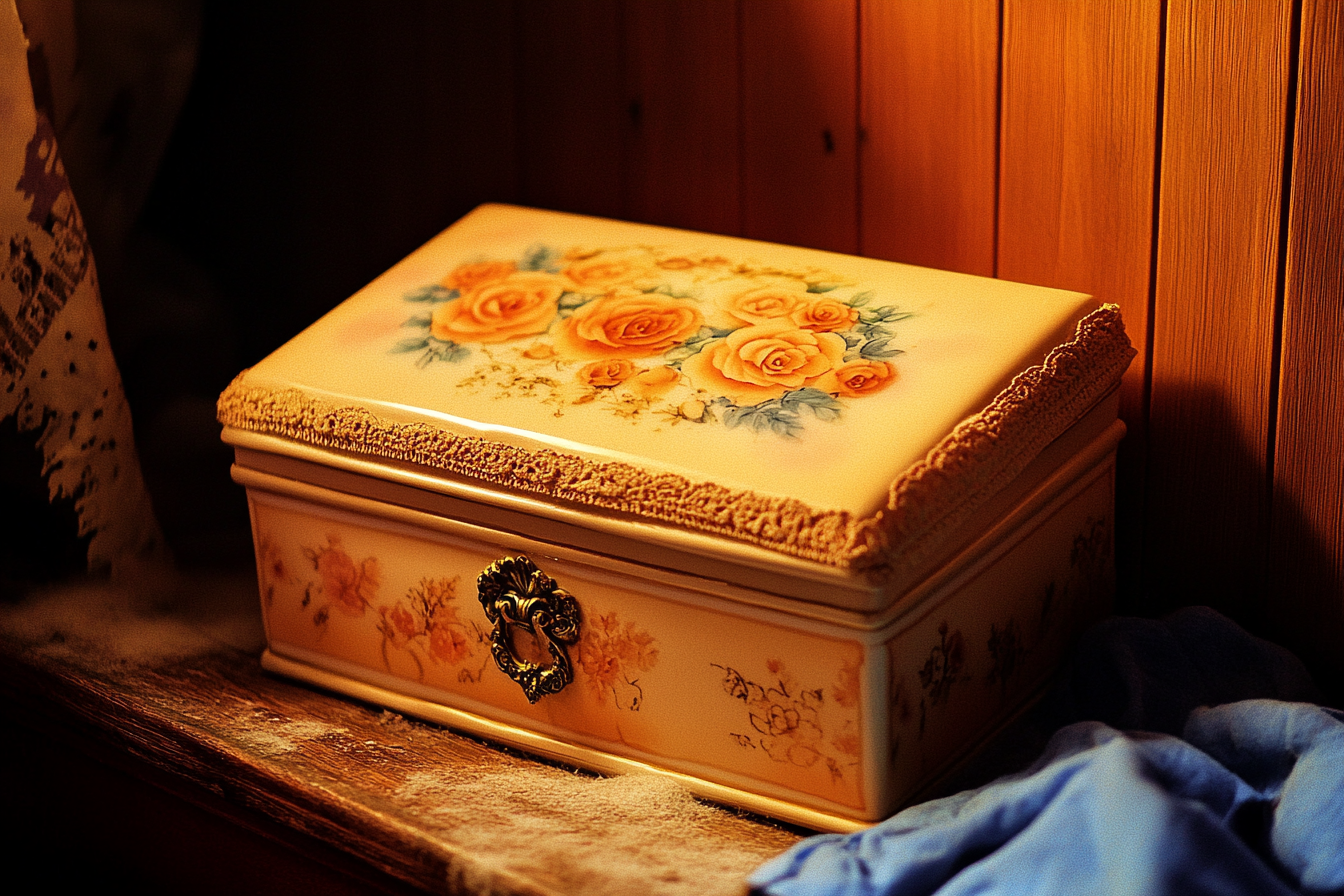 A porcelain box in an attic | Source: Midjourney