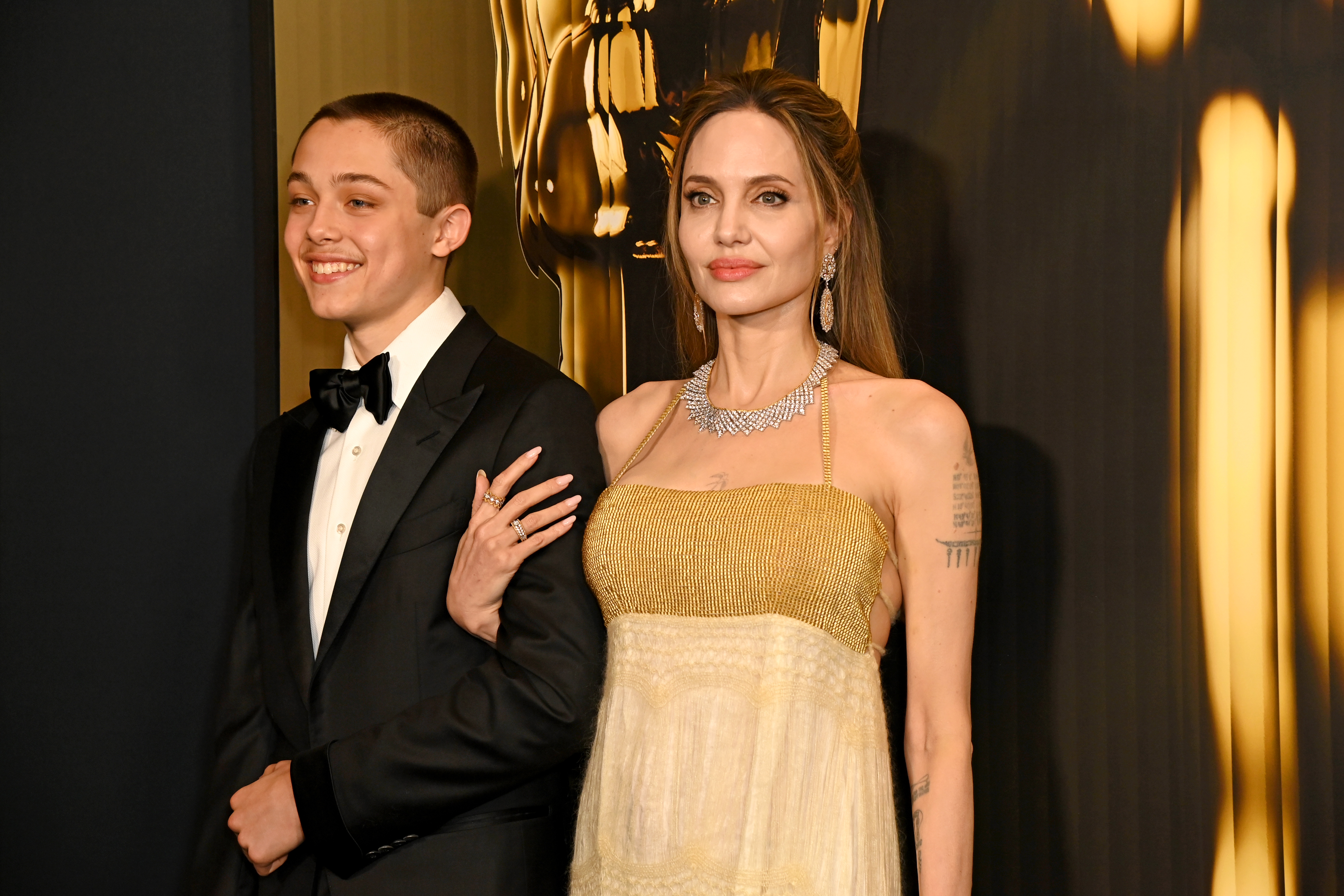 Angelina Jolie and her son, Knox Jolie-Pitt, at the 2024 Governors Awards at Dolby Theatre in Hollywood, California, November 17. | Source: Getty Images