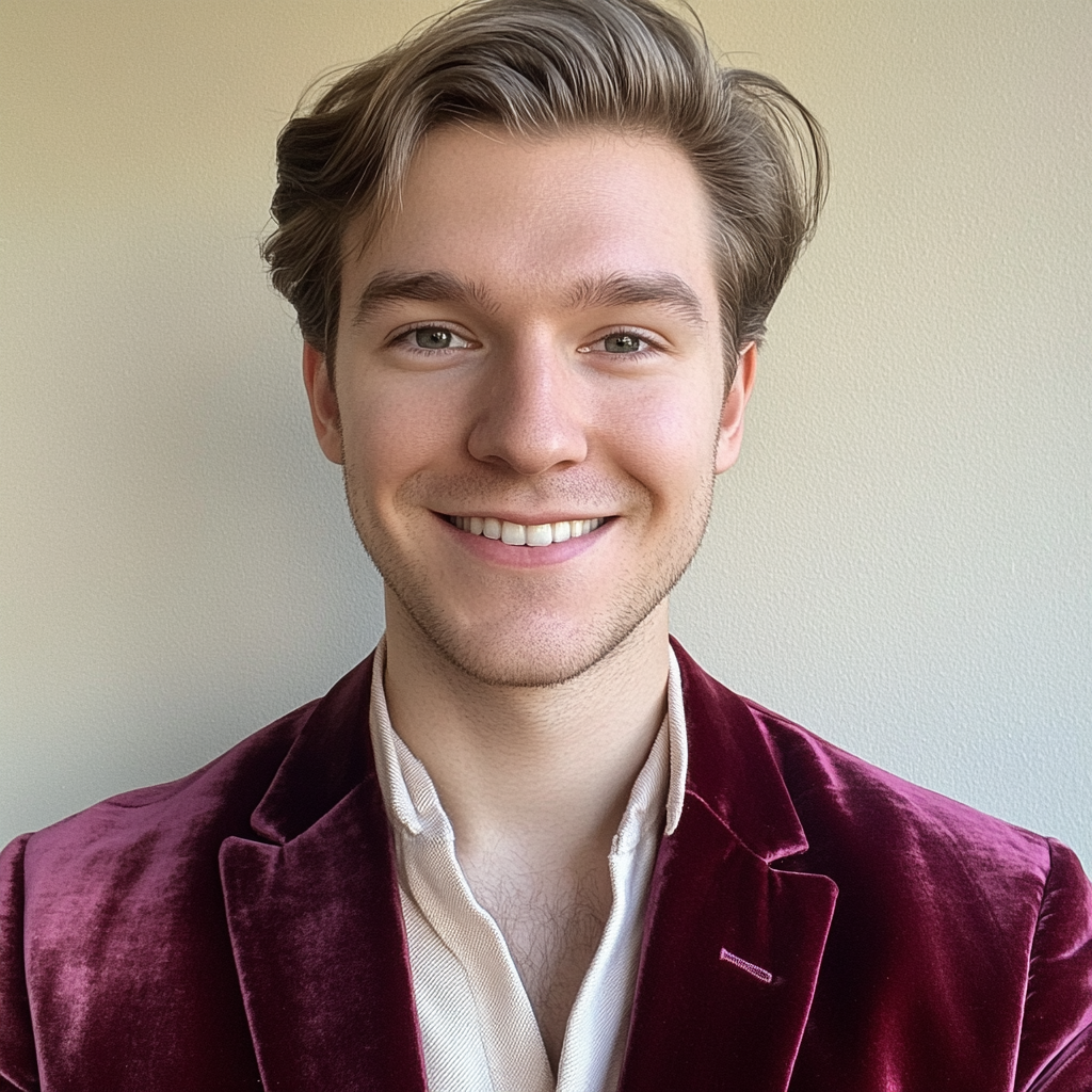 A young man wearing a velvet blazer | Source: Midjourney
