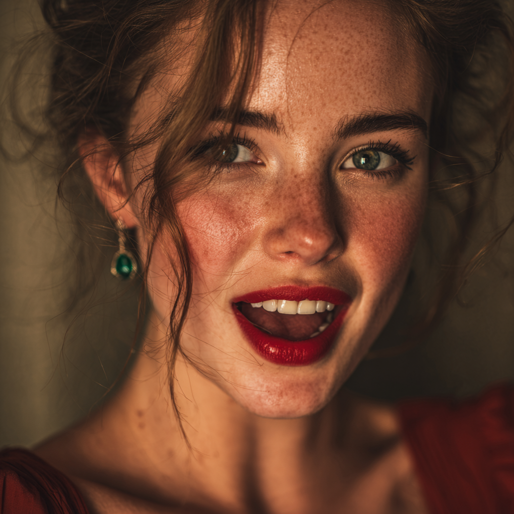 A cheerful woman laughing | Source: Midjourney