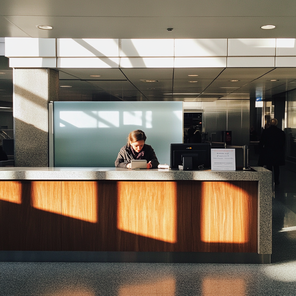 A woman working at an airport | Source: Midjourney