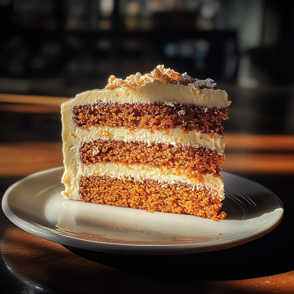 A slice of carrot cake | Source: Midjourney