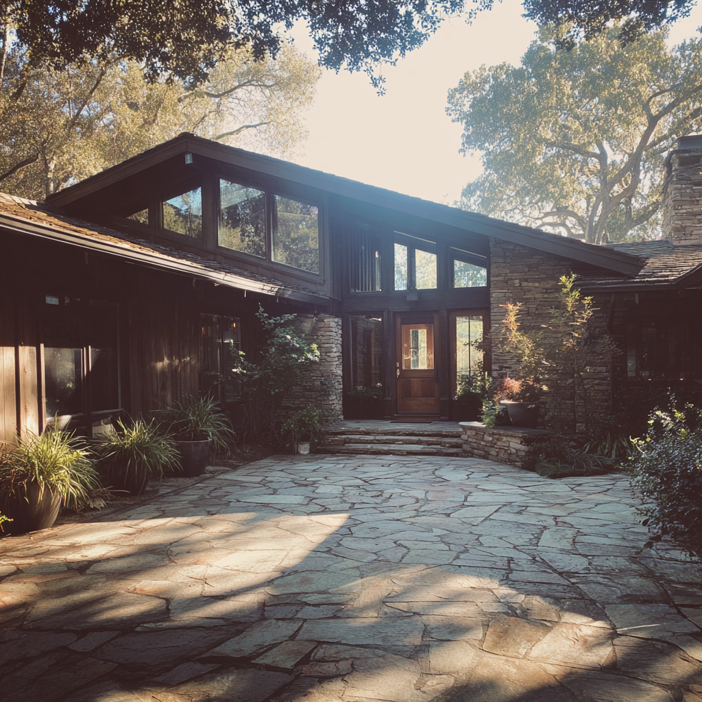 The exterior of a ranch house | Source: Midjourney