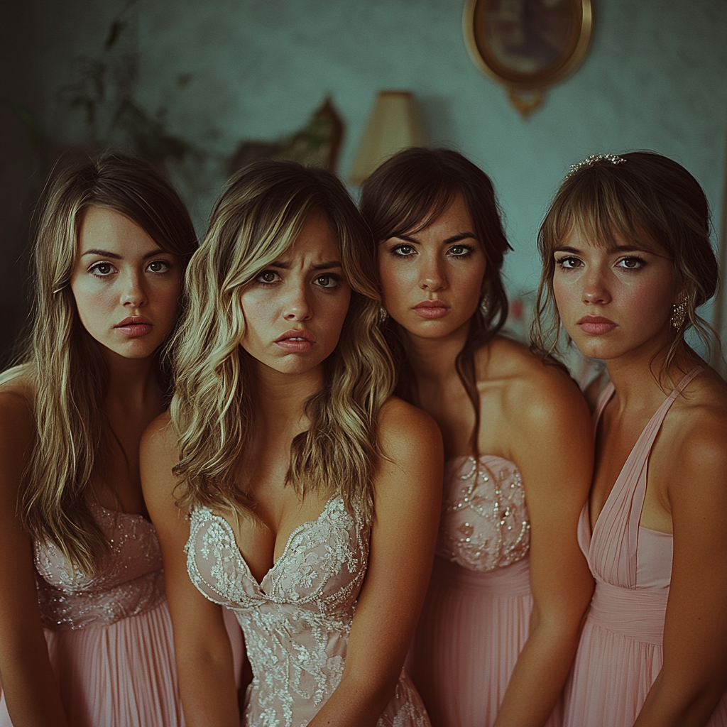 A group of concerned bridesmaids | Source: Midjourney