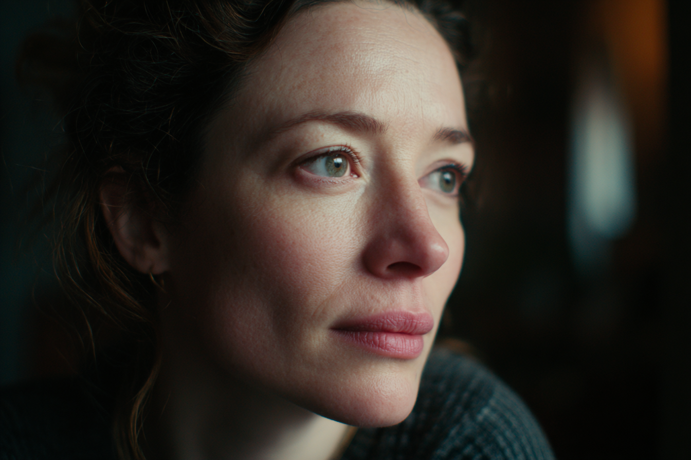 A close-up shot of a woman's face | Source: Midjourney