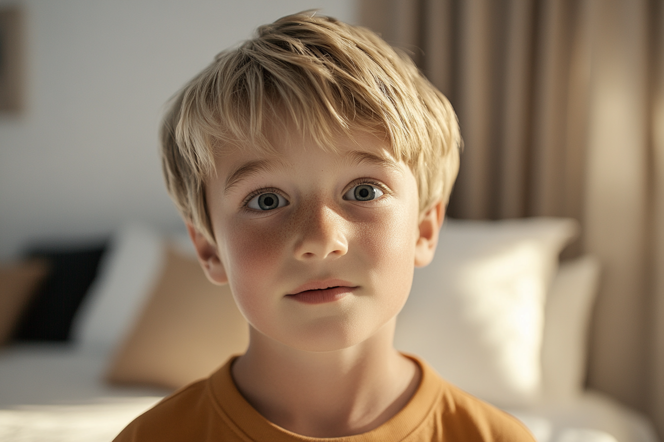 A child looking straight ahead | Source: Midjourney