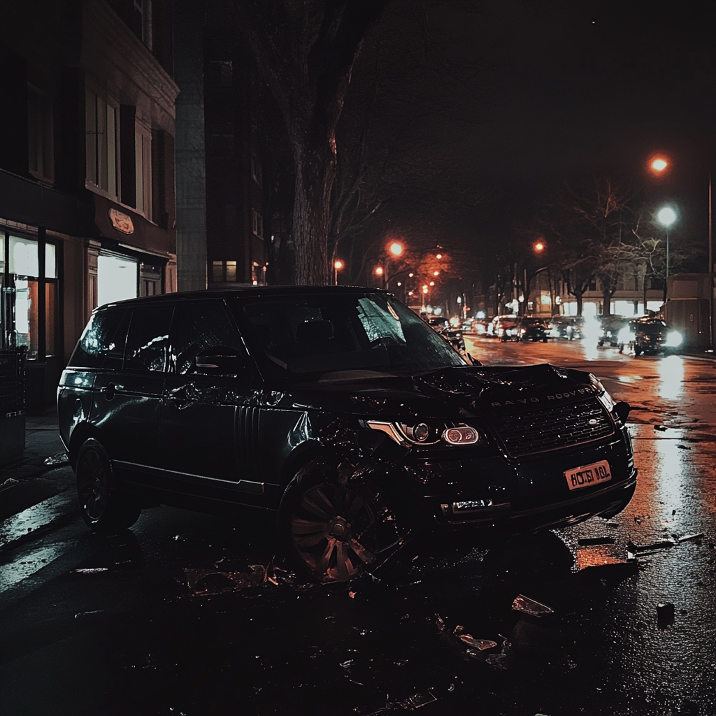 Uma cena de acidente de carro | Fonte: Midjourney