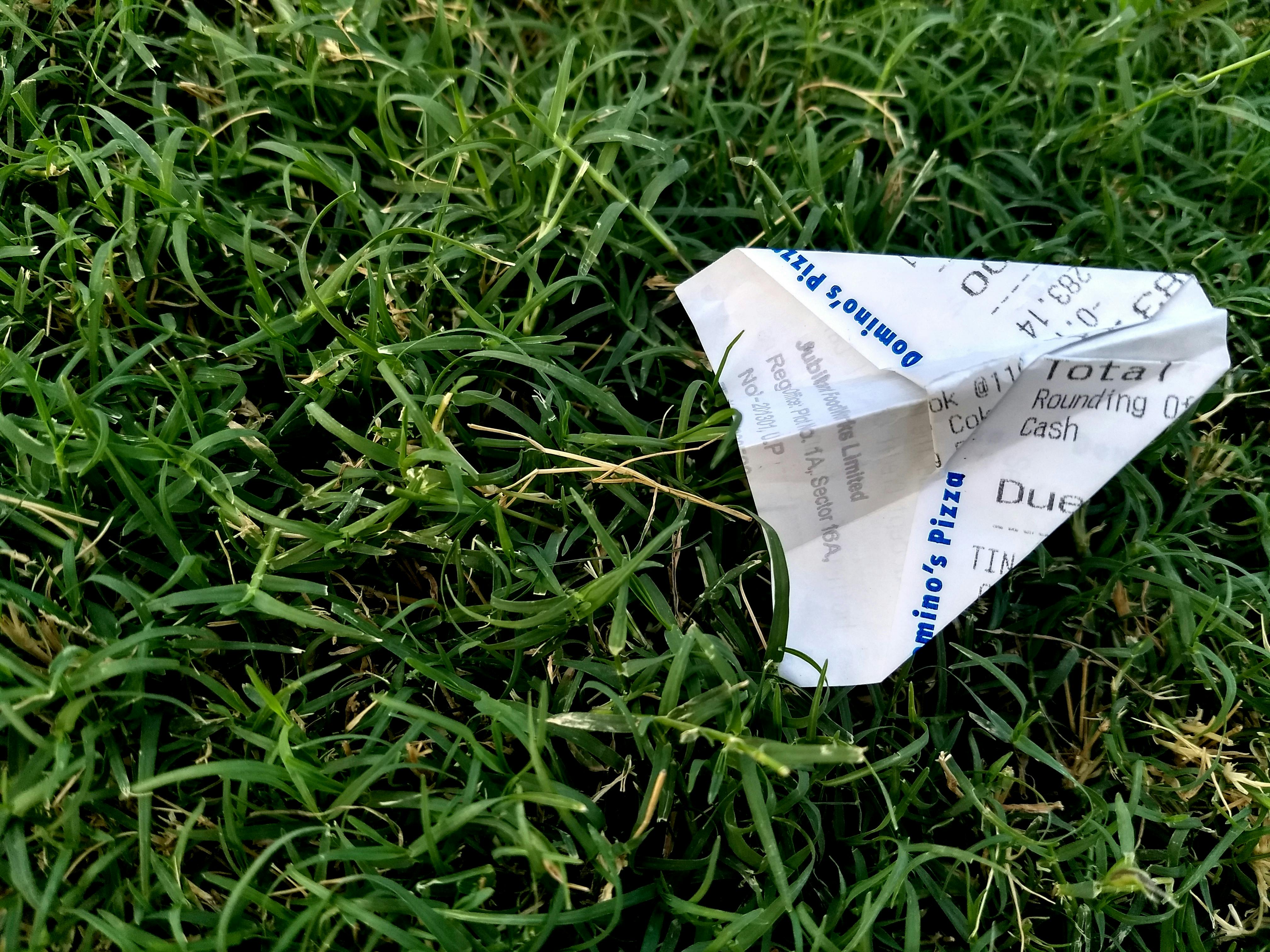 Paper plane made of a receipt | Source: Pexels