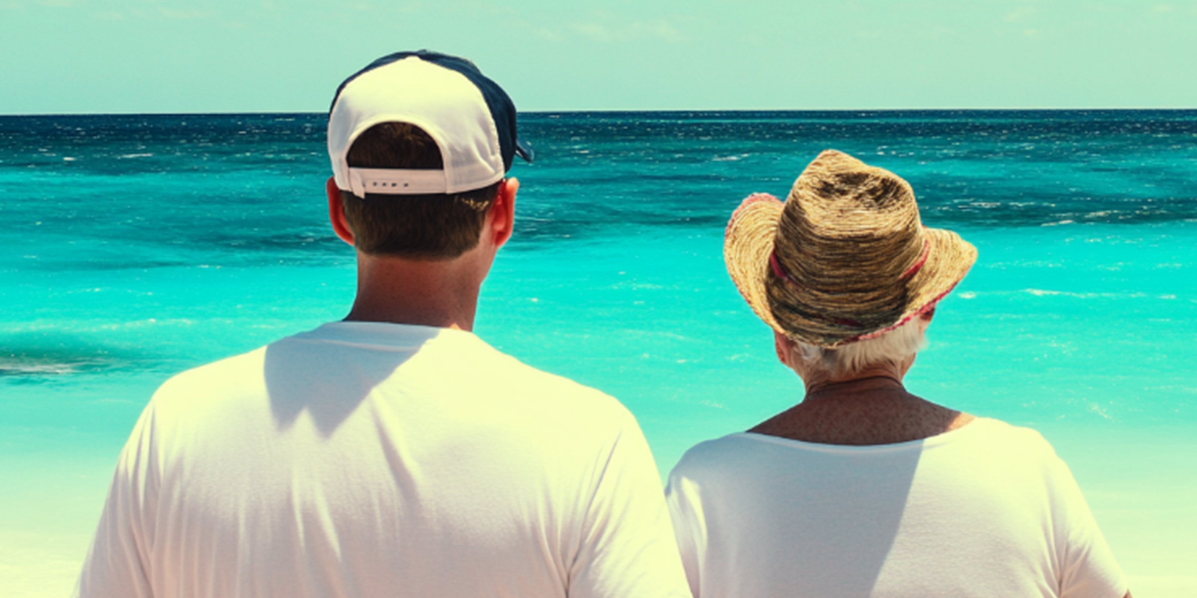 A man standing at the beach with an older woman | Source: AmoMama