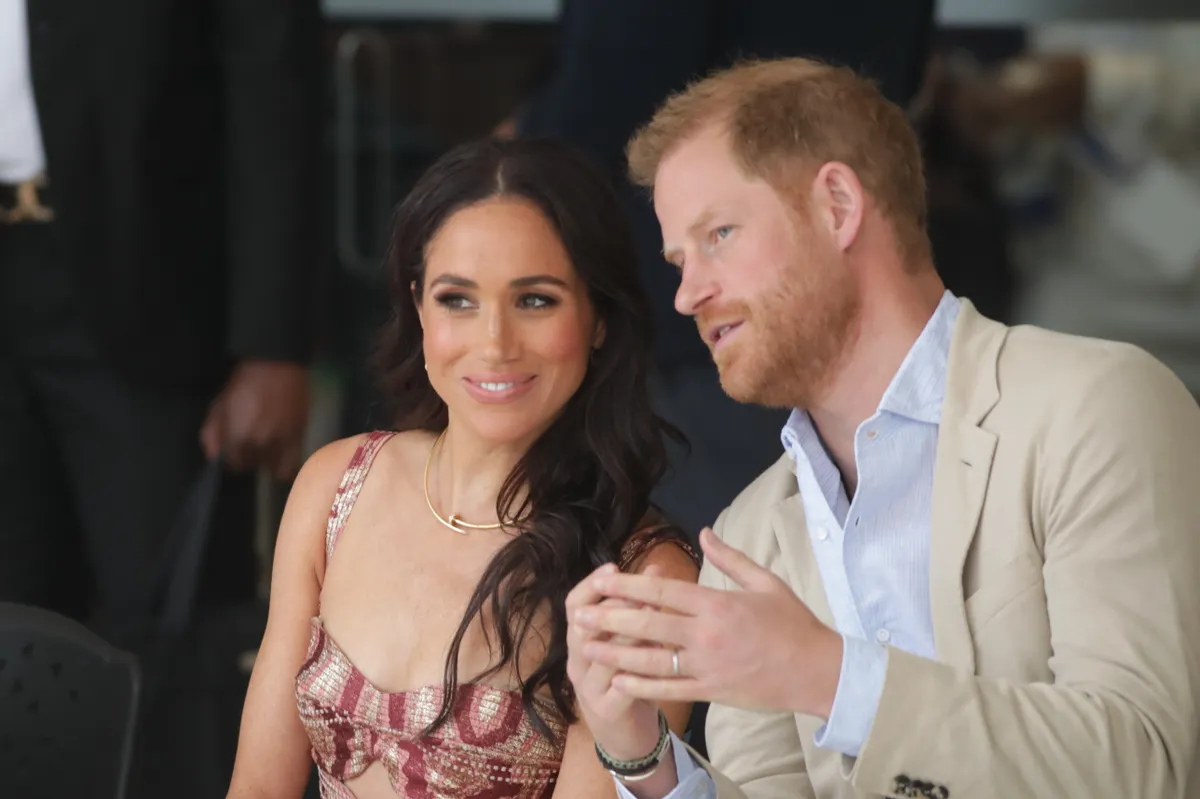 Prince Harry, Duke of Sussex, and Britain's Meghan, Duchess of Sussex, visit Delia Zapata Art Center in Bogota, Colombia on August 15, 2024. | Source: Getty Images