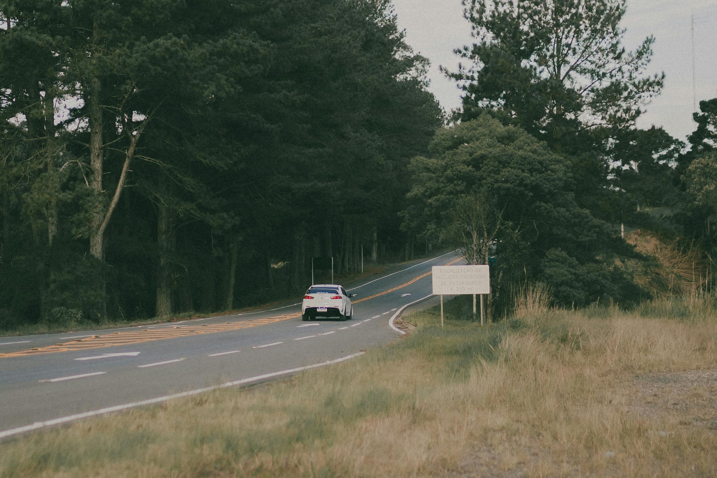 A car driving away on a road | Source: Pexels