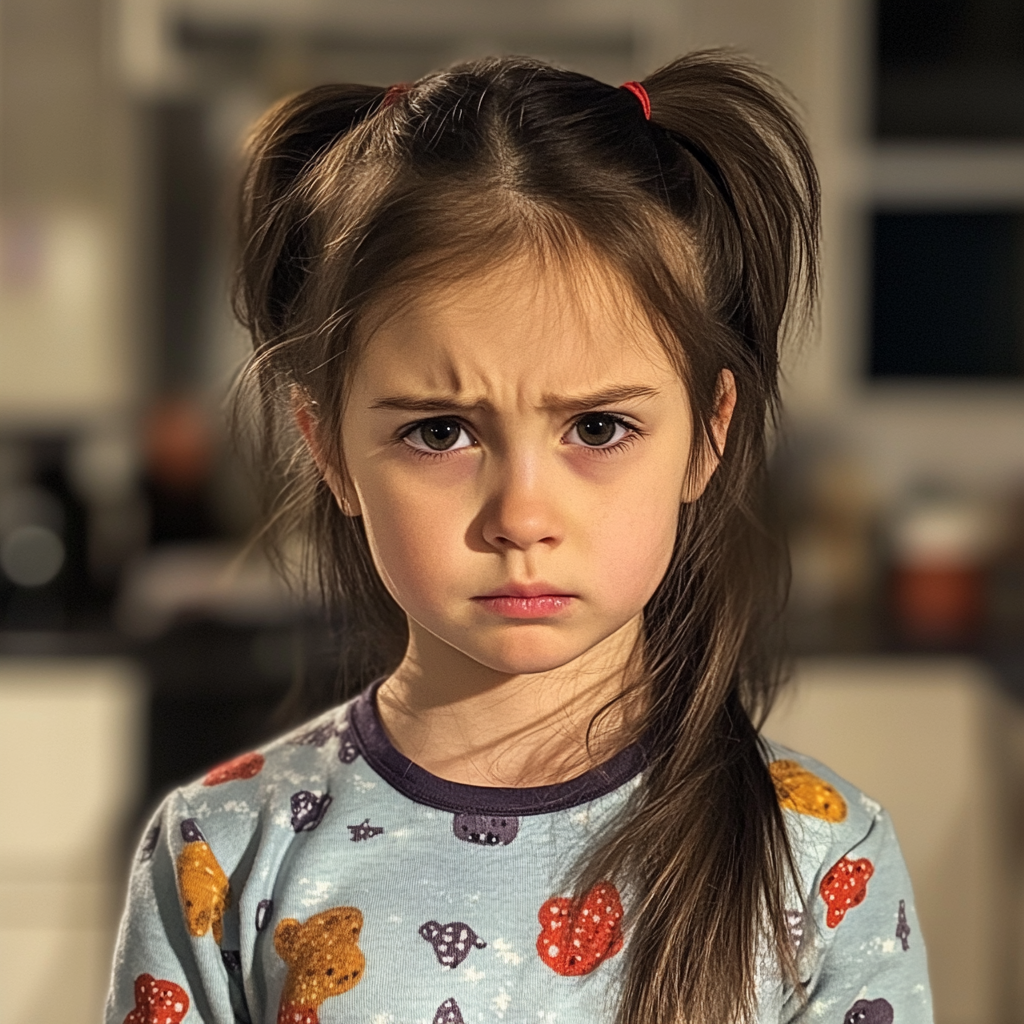 Uma garotinha chateada | Fonte: Midjourney