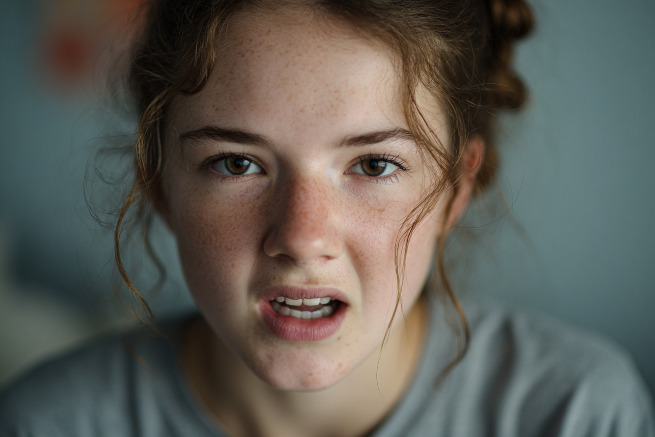 A girl talking | Source: Midjourney