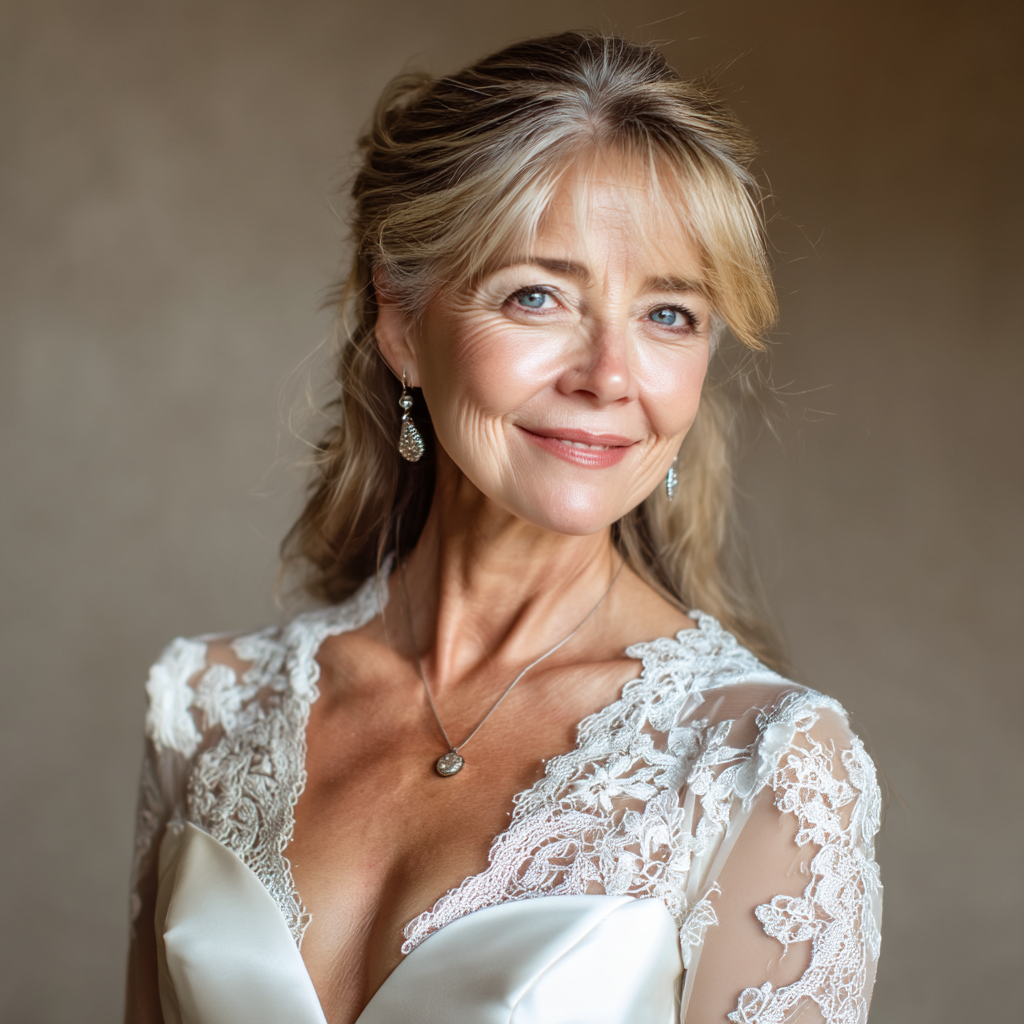 A happy woman in her wedding dress | Source: Midjourney