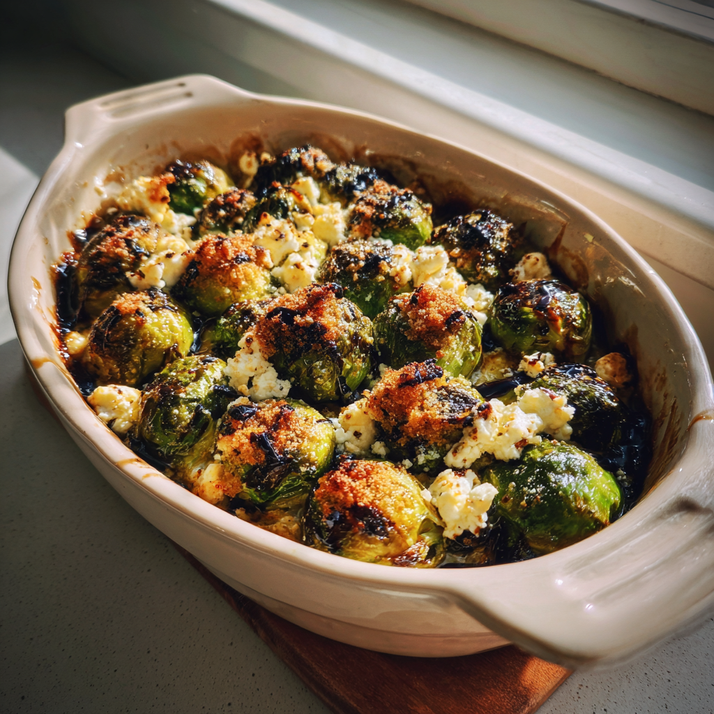 A casserole of Brussels sprouts | Source: Midjourney