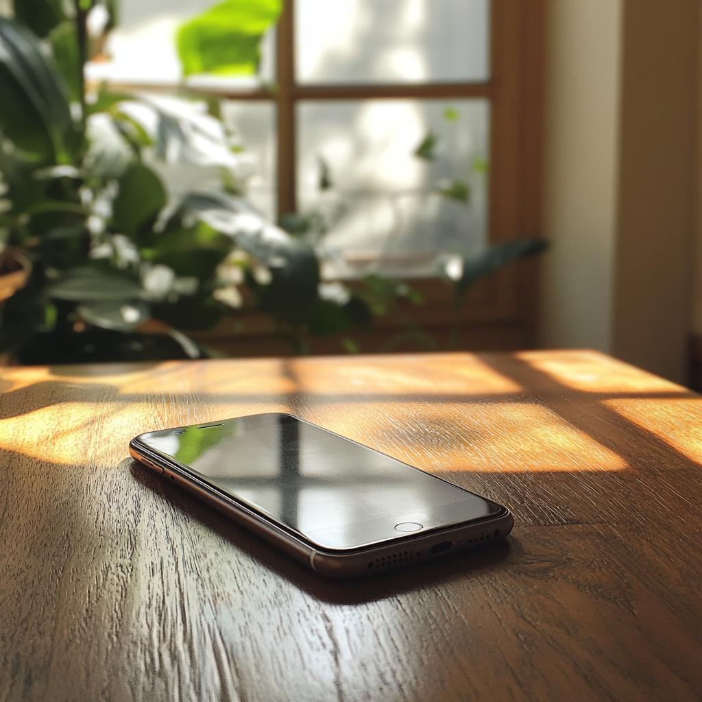 A cellphone on a table | Source: Midjourney