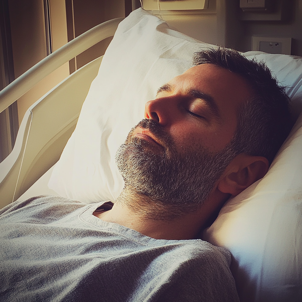 A man in a hospital bed | Source: Midjourney