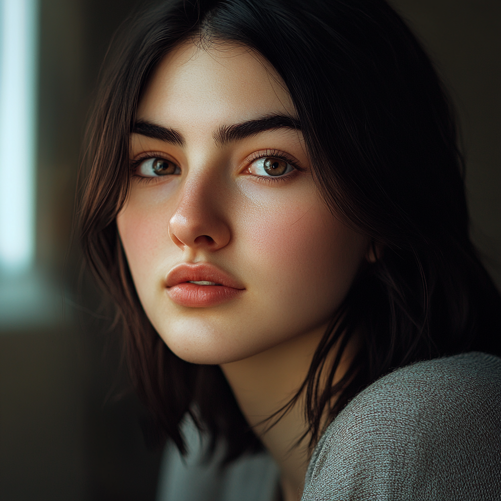 A close-up shot of a woman's face | Source: Midjourney