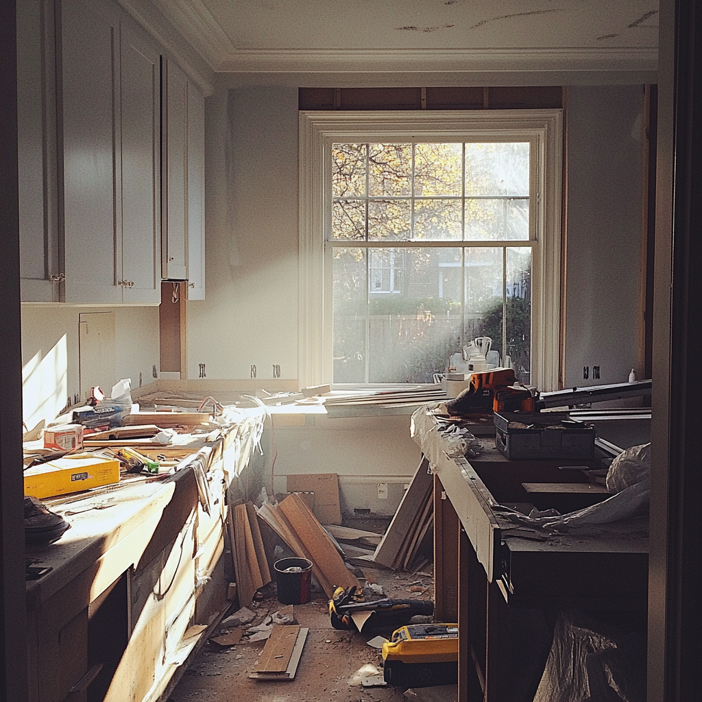 A kitchen renovation in progress | Source: Midjourney