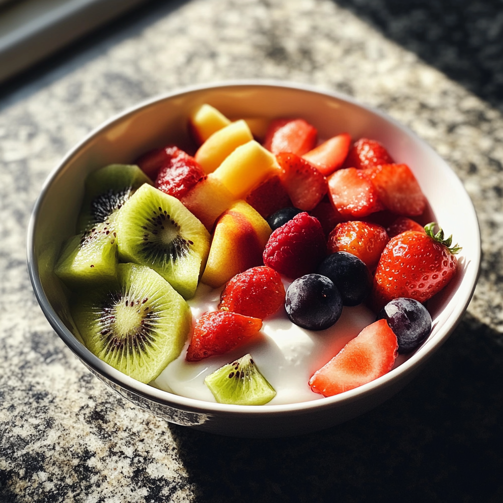 A bowl of fruit and yoghurt | Source: Midjourney