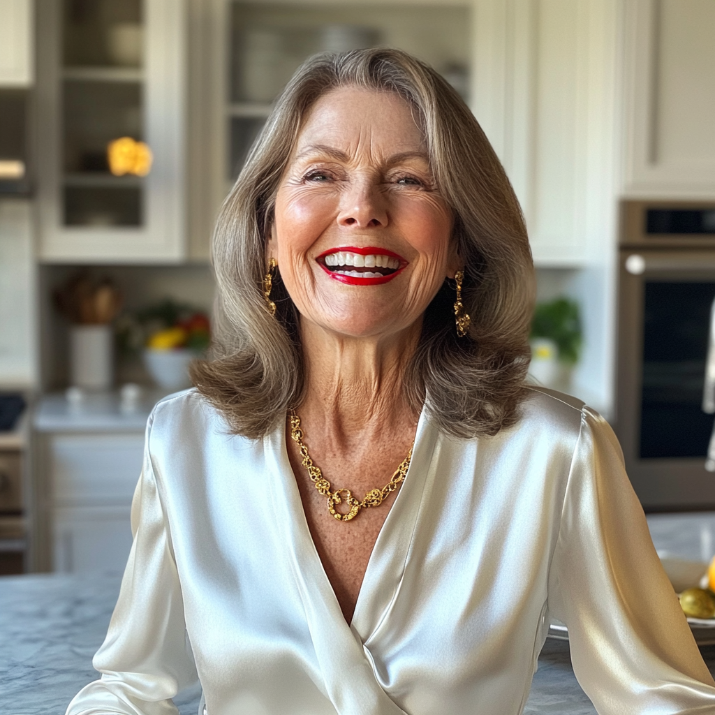 A laughing older woman | Source: Midjourney
