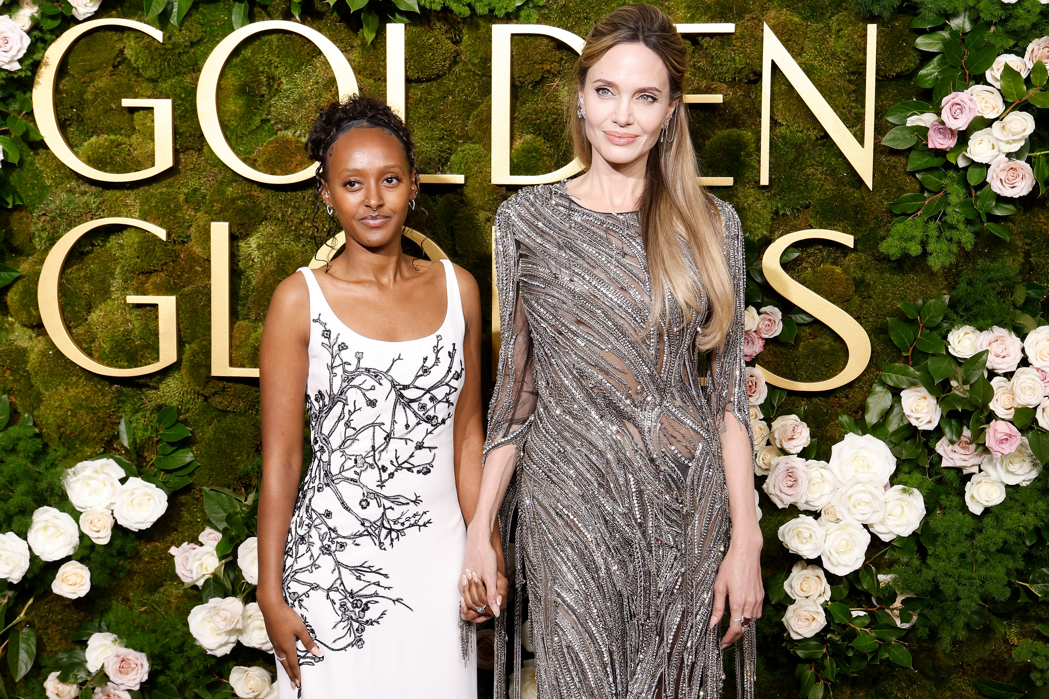 Zahara and Angelina Jolie attend the 2025 Golden Globe Awards at The Beverly Hilton on January 5 in Beverly Hills, California. | Source: Getty Images