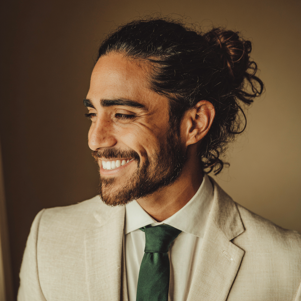 A smiling man wearing a suit | Source: Midjourney