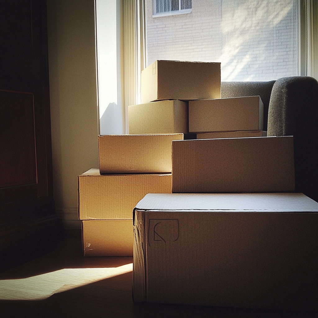 Cardboard boxes in an apartment | Source: Midjourney