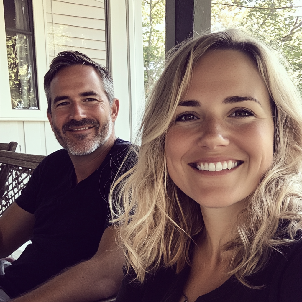 A couple on a porch | Source: Midjourney