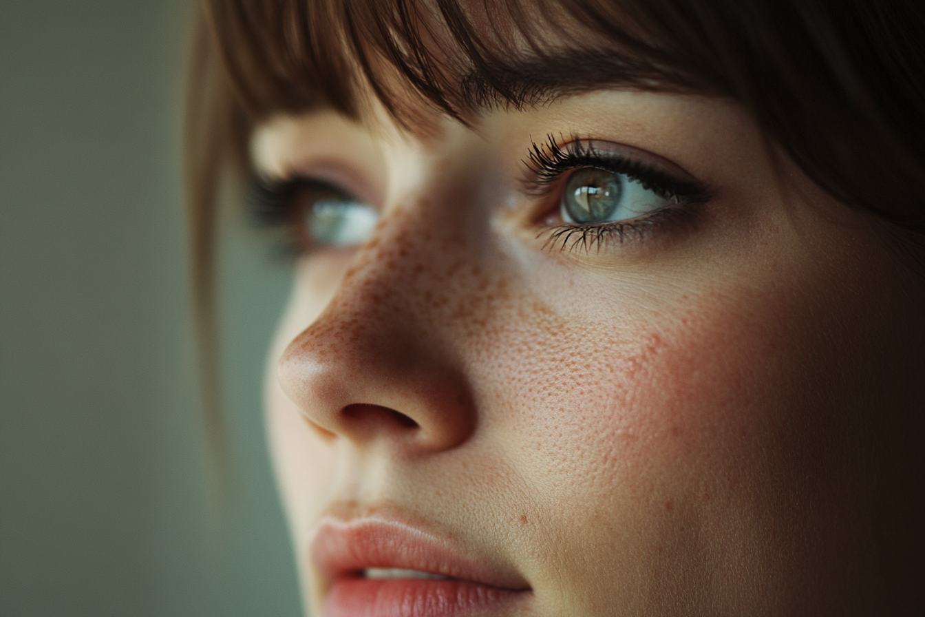 Close up of a woman's face | Source: Midjourney