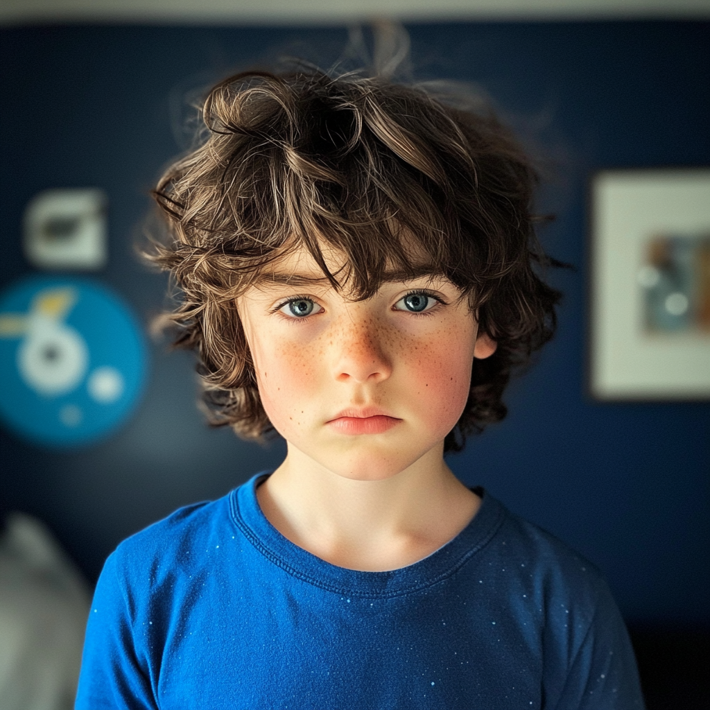 A sombre little boy | Source: Midjourney