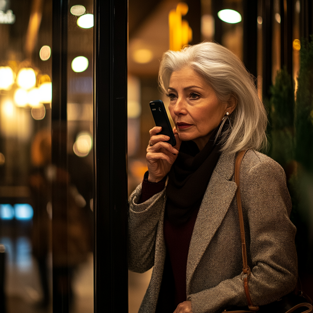 A woman talking on her phone | Source: Midjourney