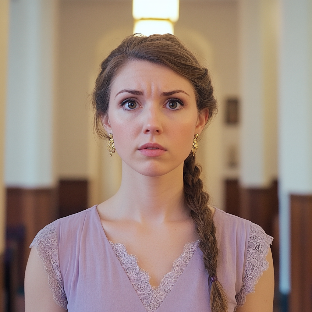 A frowning bridesmaid | Source: Midjourney
