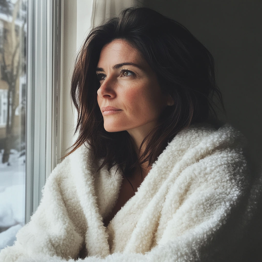 A woman looking out of a window | Source: Midjourney