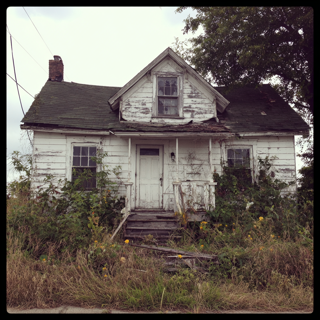 The exterior of a run-down house | Source: Midjourney