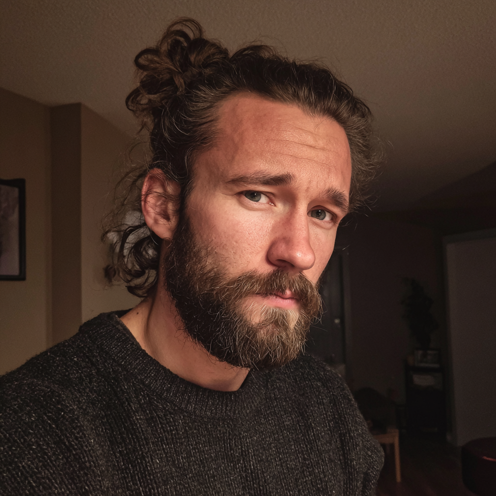 A close up of a man standing in a living room | Source: Midjourney