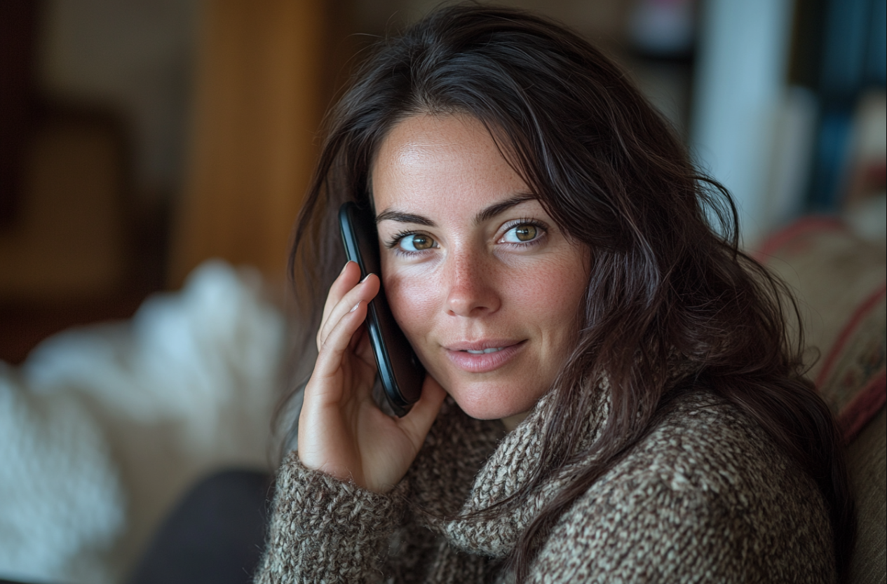 A woman speaking on the phone | Source: Midjourney