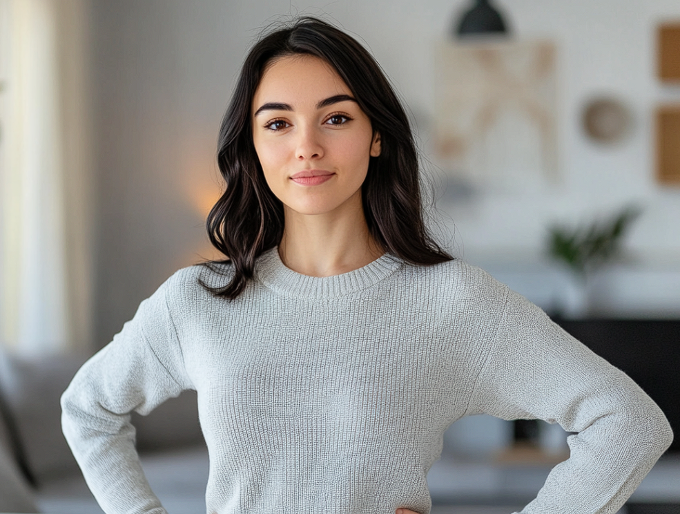 Une femme confiante debout, les mains sur les hanches | Source : Midjourney