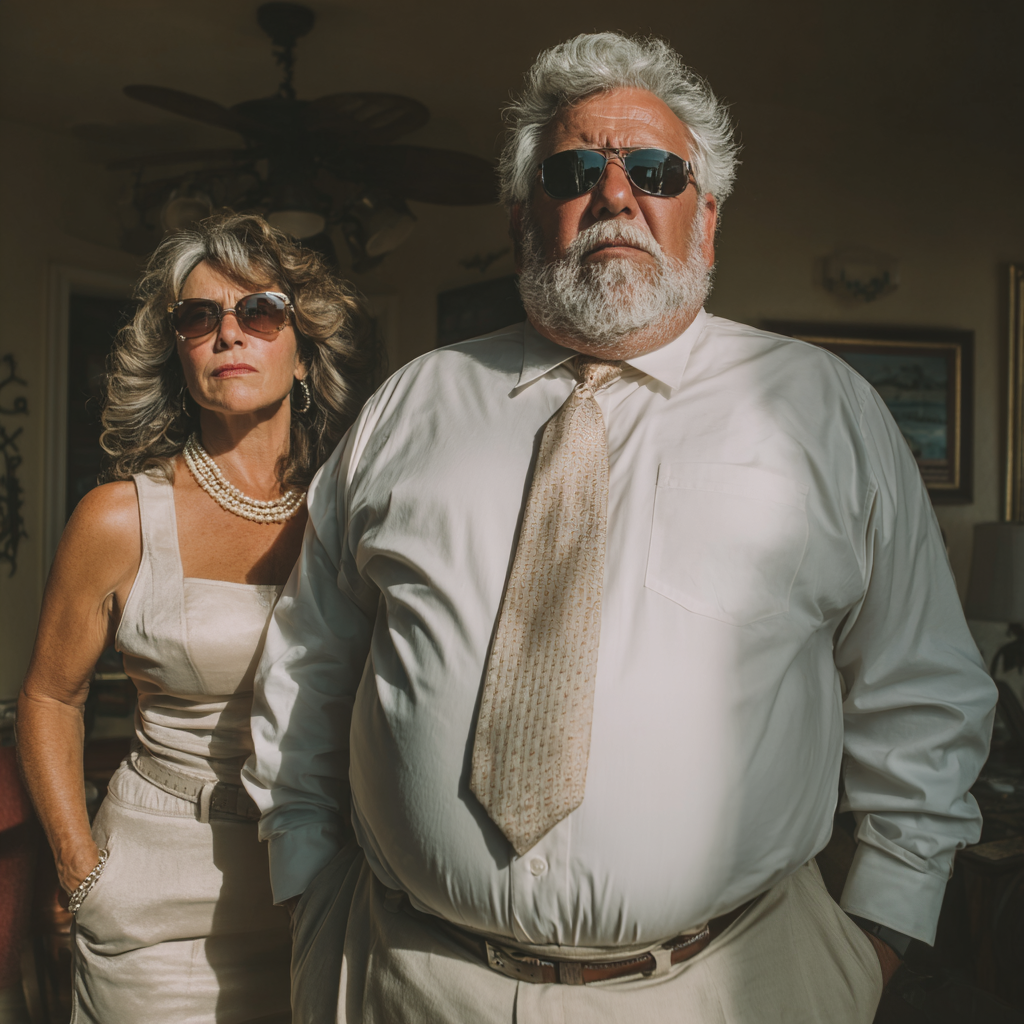 A serious couple posing indoors | Source: Midjourney