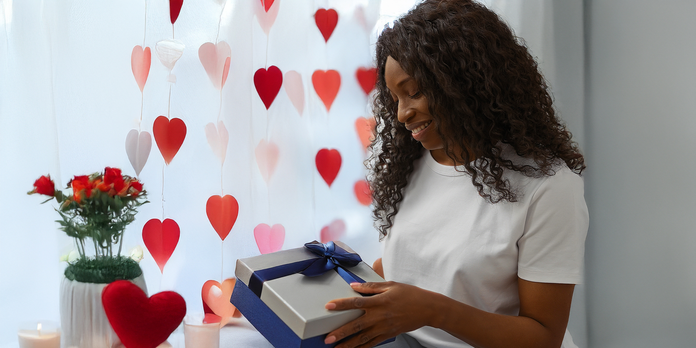 A woman opening a gift | Source: Shutterstock