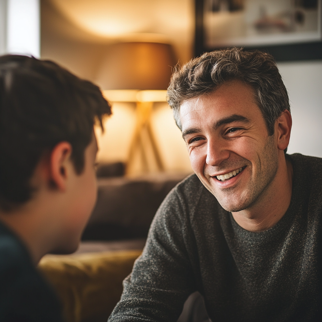 A father talking to his son | Source: Midjourney