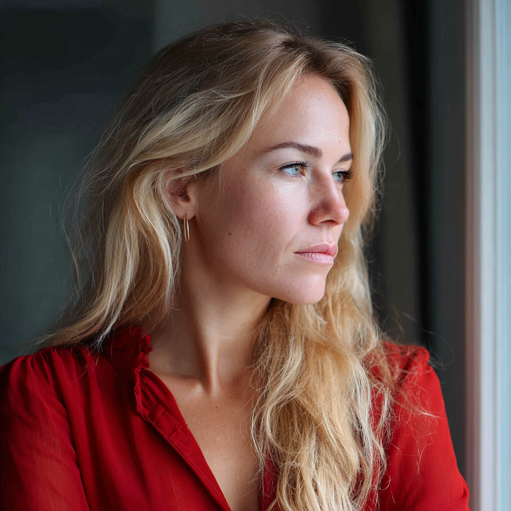 A woman looking out a window | Source: Midjourney